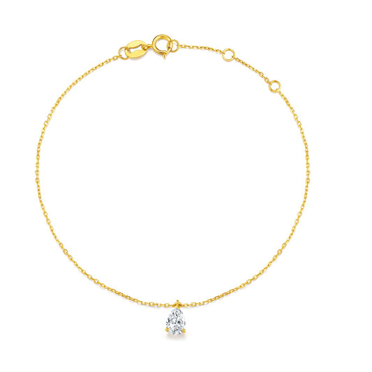pear single diamond bracelet