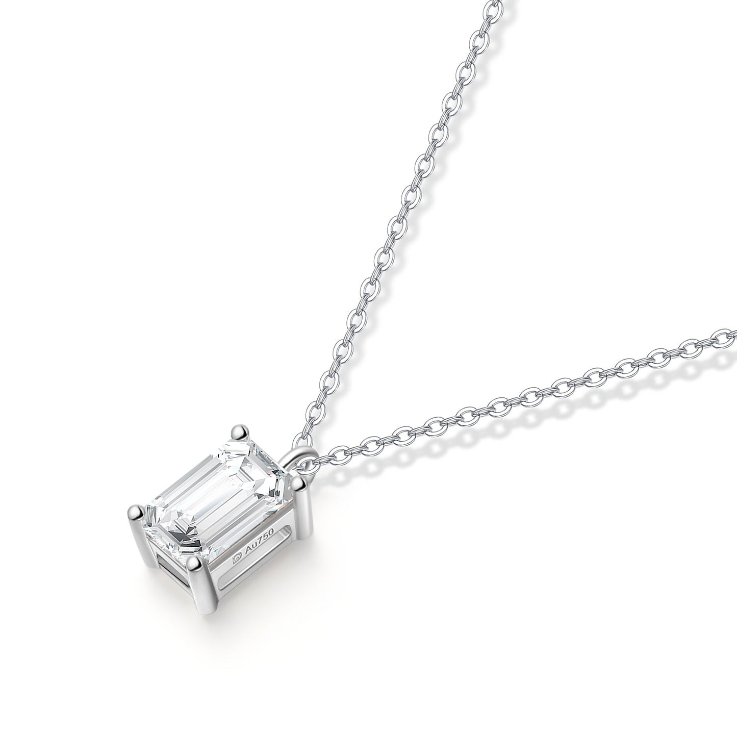 1ct Emerald Single diamond necklace