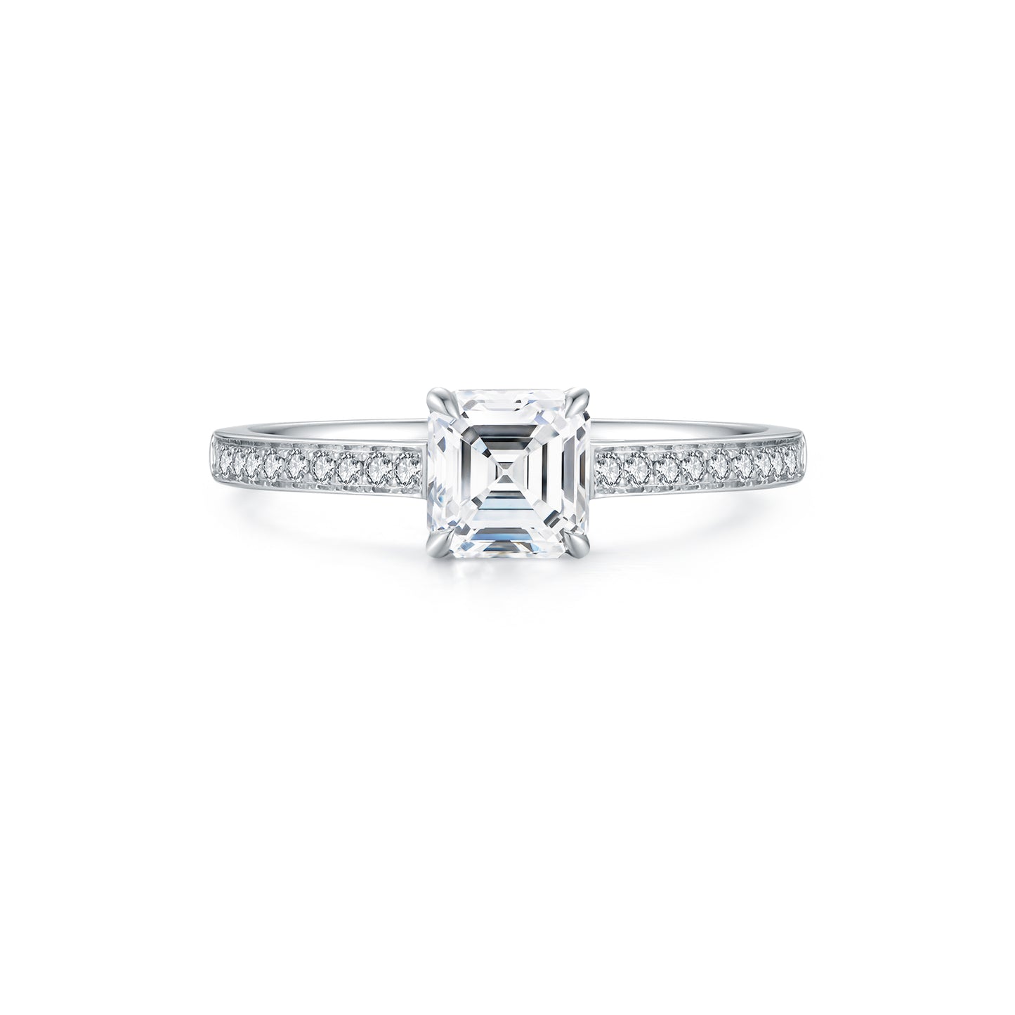 1ct Asscher diamond ring