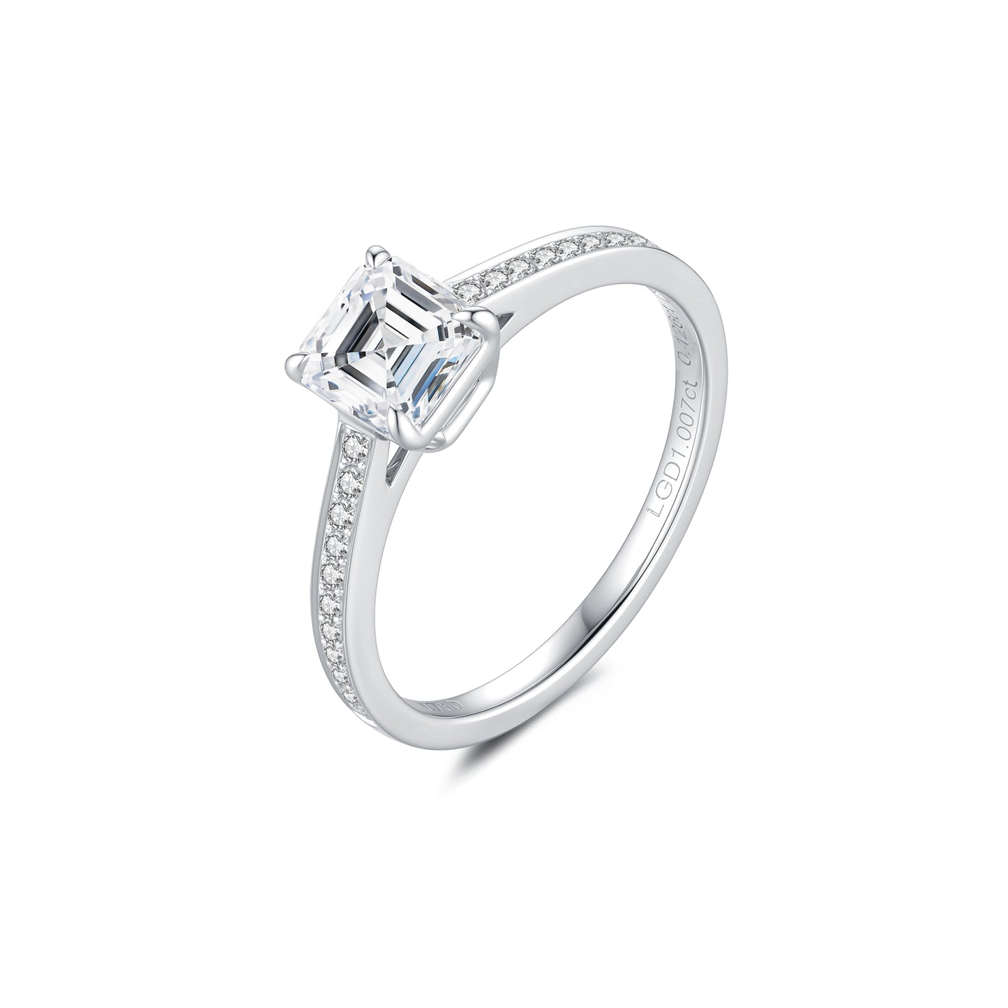 1ct Asscher diamond ring