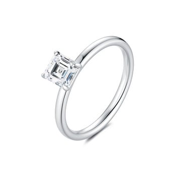 1ct Asscher diamond ring