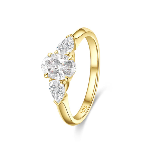 Oval-Two PearPear RING