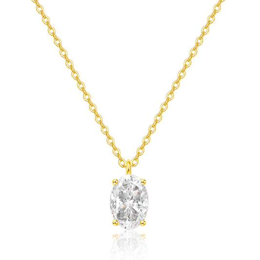 1ct Oval diamond necklace/18k