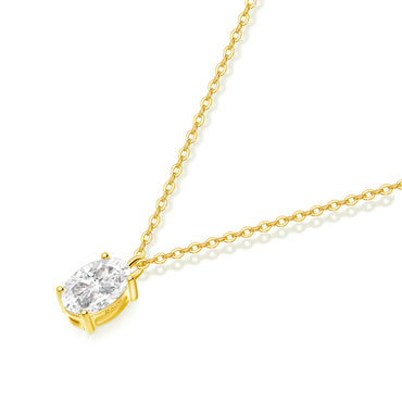 1ct Oval diamond necklace/18k
