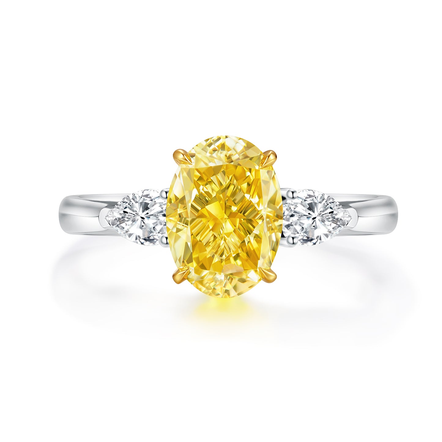 Yellow Diamond Ring-1ct Oval