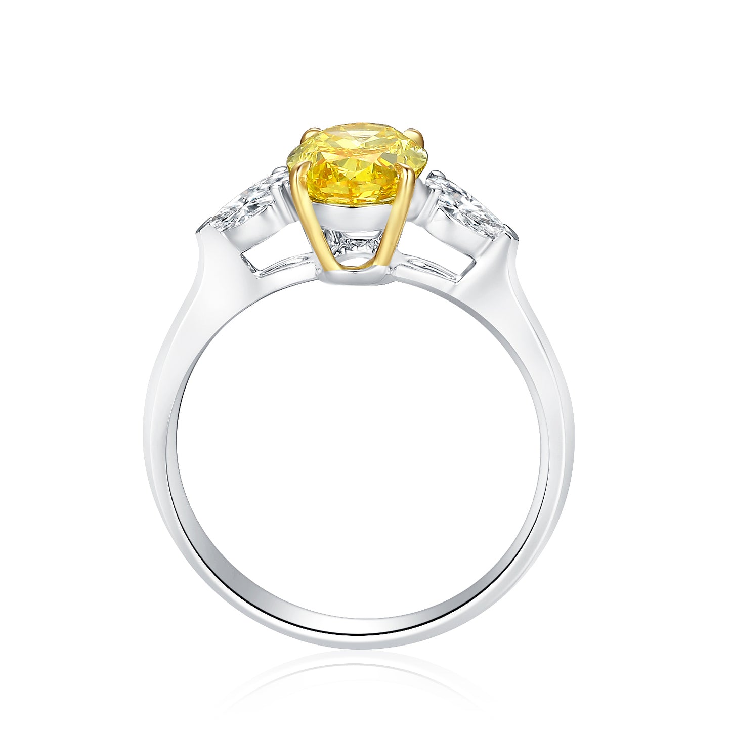 Yellow Diamond Ring-1ct Oval