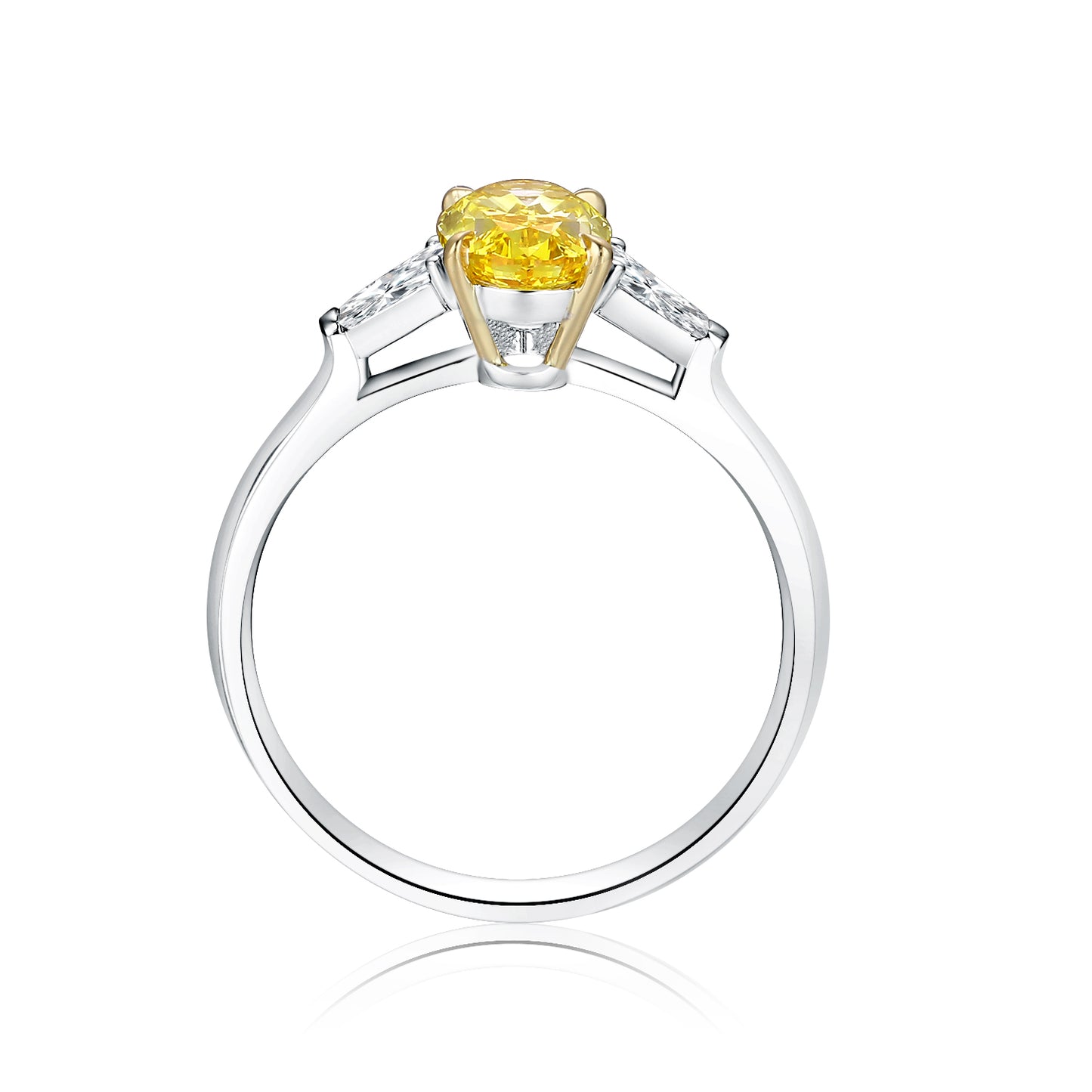 Yellow Diamond Ring-1ct Oval
