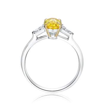 Yellow Diamond Ring-1ct Oval
