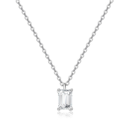 1ct Emerald Single diamond necklace