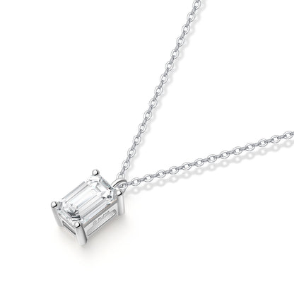 1ct Emerald Single diamond necklace