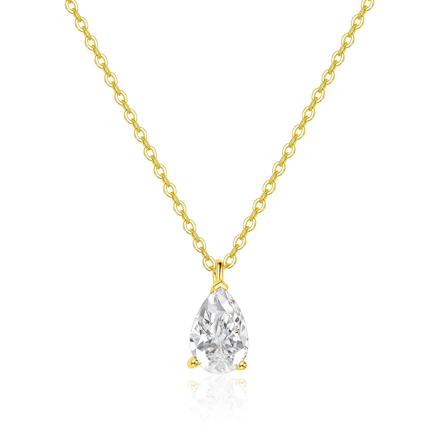 1ct Pear diamond necklace /18k