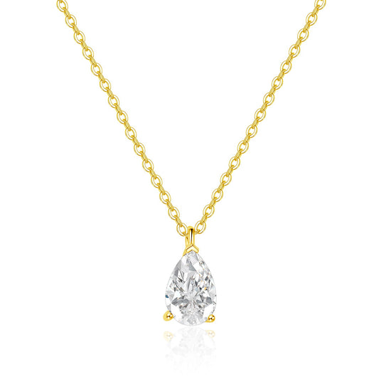 1ct Pear diamond necklace /18k