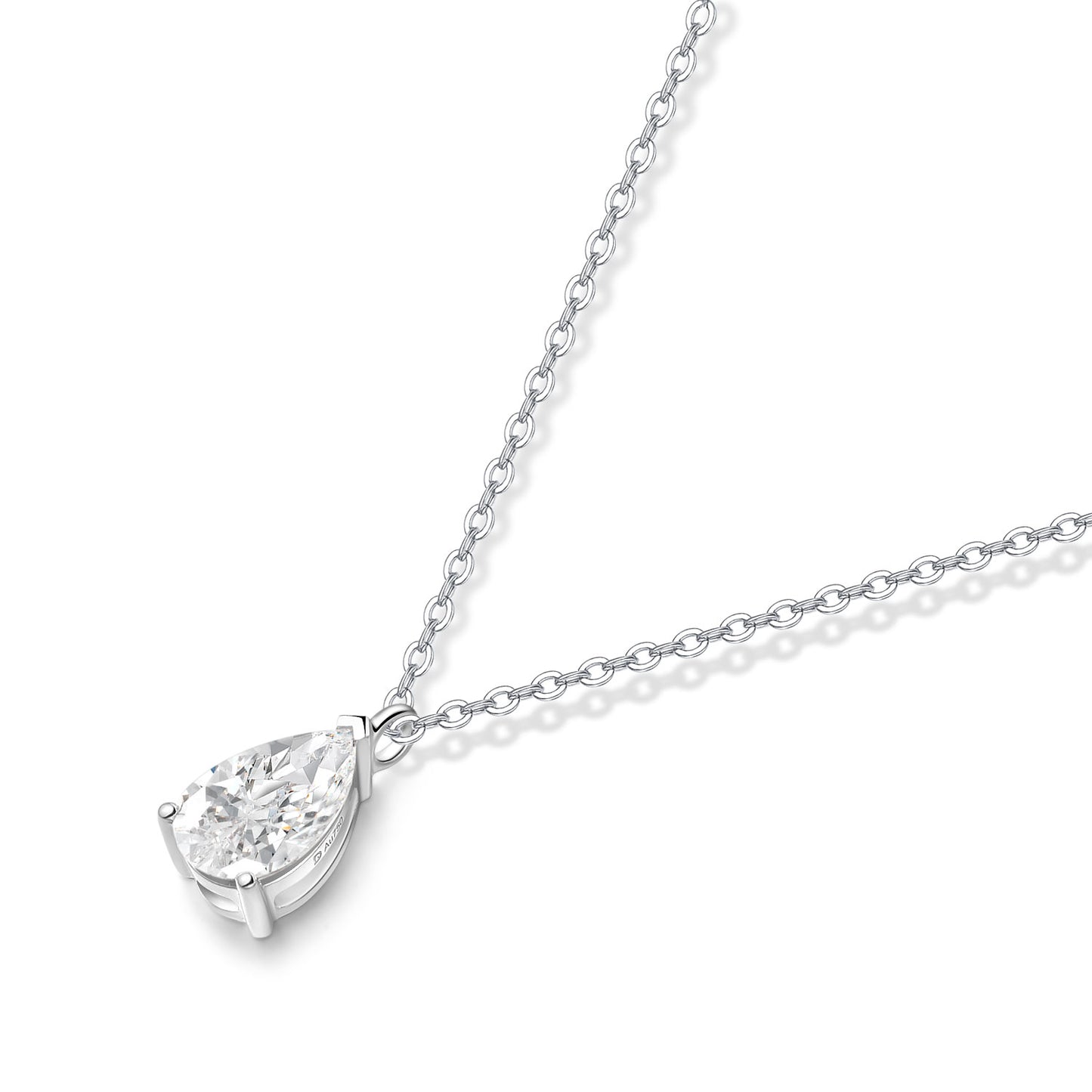 1ct Pear diamond necklace /18k