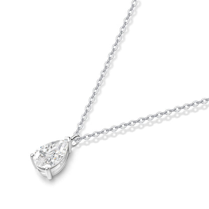 1ct Pear diamond necklace /18k