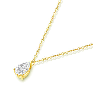1ct Pear diamond necklace /18k