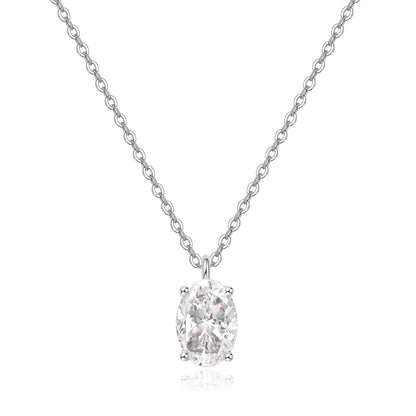 1ct Oval diamond necklace/18k