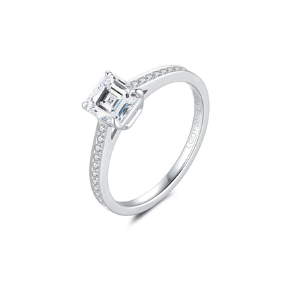 1ct Asscher diamond ring