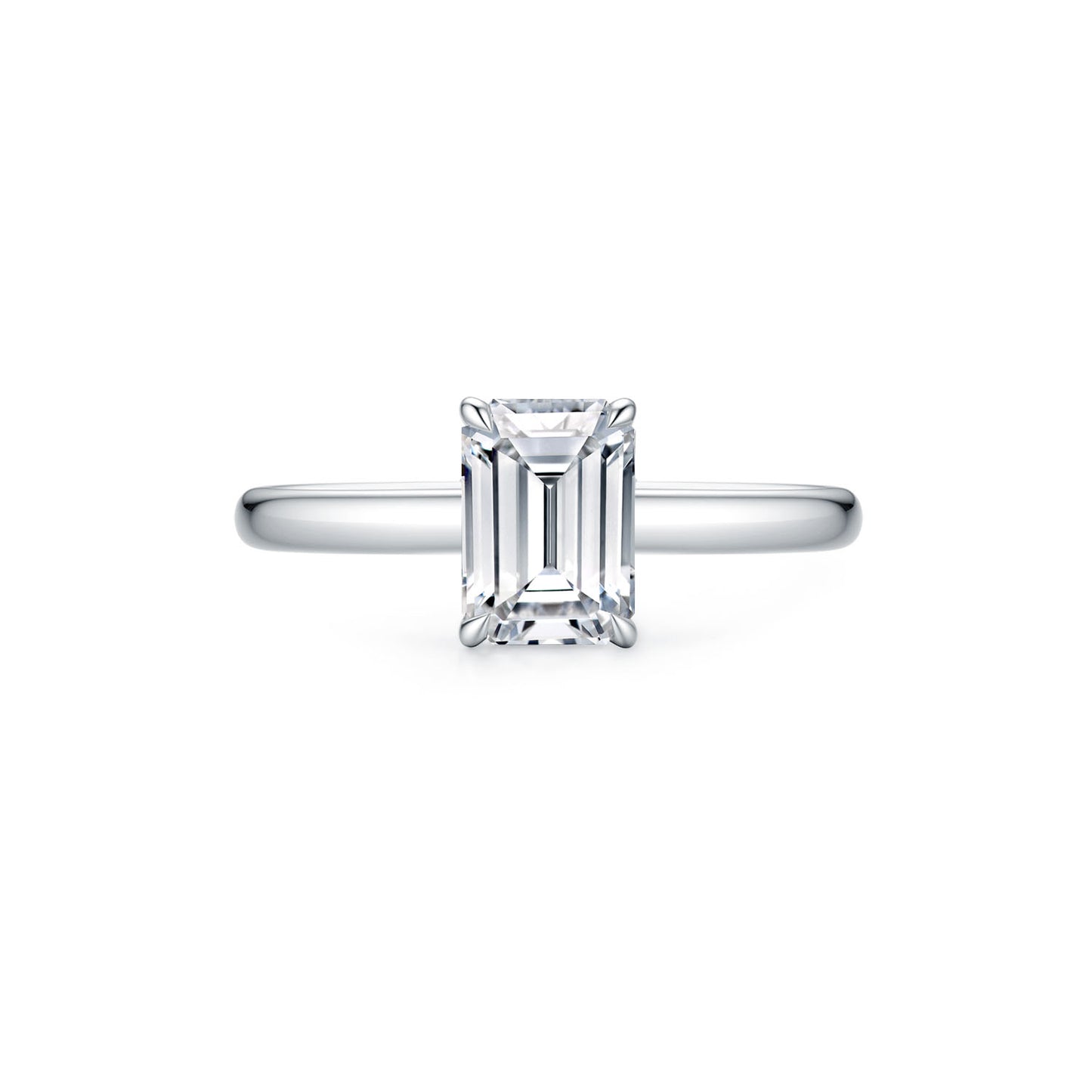 1ct Emerald diamond ring