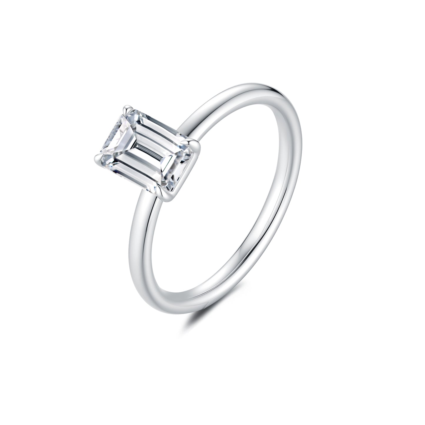 1ct Emerald diamond ring