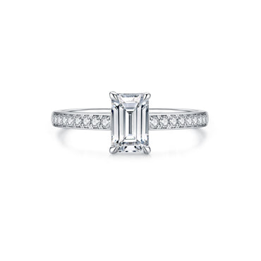 1ct Emerald diamond ring
