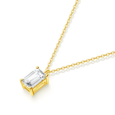 1ct Emerald Single diamond necklace